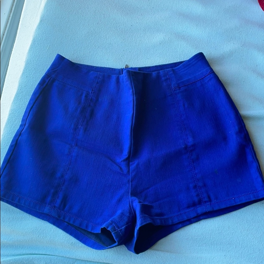 Royal blue high waisted shorts